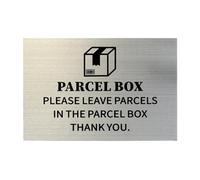 Parcel Box Sign for Outside, Parcel Sign,Please Leave Parcels Here Signs, for Home Porch, Storage Cabinets and Apartment Building Entrances,Metal Aluminium Plaque, Weatherproof
