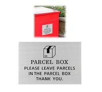 Parcel Box Sign,Please Leave Parcels Here Signs,Stainless Notice with Adhesive Backing for Home Office Shop (5.9in×3.9in)