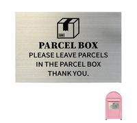 Parcel Box Sign,Silver Aluminum Please Leave Parcels Here Signs for Outside,Deliveries Sign Waterproof Sticker Outdoor Packages Small Tip for Office House Porch Post Functional Accessories 15 x 10cm
