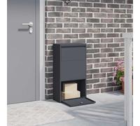 Parcel Drop Box Anthracite Steel 44x22x82cm Outdoor Secure Lockable Storage Key