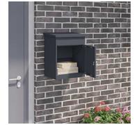 Parcel Drop Box Anthracite Steel 47.5x38x59cm Weatherproof Lockable Outdoor Mail