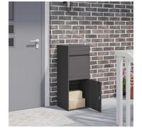 Parcel Drop Box Black Steel 41 x 38 x 103 cm Lock Secured Waterproof Outdoor