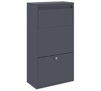 Parcel Drop Box Made of Steel, Anthracite, 44 x 22 x 82 cm with Lock and Hinged Door, Weatherproof and Lockable, Ideal for Garden, Outdoor and Mailbox Storage