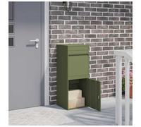 Parcel Drop Box Olive Green Steel 41x38x103cm Waterproof Secure Deadbolt Outdoor