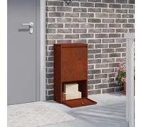 vidaXL Parcel Drop Box Rusty 44 x 22 x 82 cm Weathering Steel