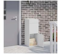 Parcel Drop Box White Steel 41 x 38 x 103 cm Waterproof Outdoor Lockable Secure
