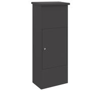 vidaXL Parcel Drop Box with Storage Black 44.5 x 29 x 110.5 cm Steel