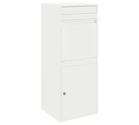 Parcel Drop Box White Steel 41 x 38 x 103 cm Waterproof Outdoor Lockable Secure