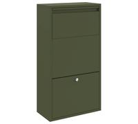 vidaXL Parcel Drop Box with Storage Olive Green 44 x 22 x 82 cm Steel