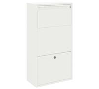 vidaXL Parcel Drop Box with Storage White 44 x 22 x 82 cm Steel