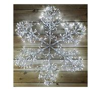 Parcel in the Attic Christmas Starburst Flashing Snowflake with Led Light (Silver / 120cm)
