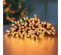 Parcel in the Attic Christmas String Lights 1000 Vintage Gold LEDs & 100m Long - Battery Operated with Timer and Multi Function - Indoor or Outdoor