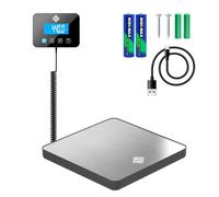 Parcel Scales - 200 kg/10 g - Heavy-Duty & High Accurate Digital Postal Scale with Hold/Tare Function - Perfect for Packages, Luggage, Industrial Use - Battery & Cable Included - Silver