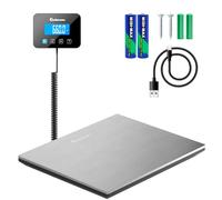 Parcel Scales - 300 kg - Heavy-Duty & High Accurate Digital Postal Scale with Hold/Tare Function - Perfect for Packages, Luggage, Industrial Use - Battery & Cable Included - Silver