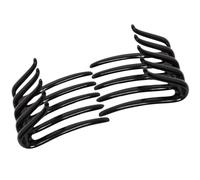 Parcelona French Crab Interlocking Medium Celluloid Glossy Black Hair Clip Side Comb 2 1/4 Inches by Parcelona