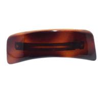 Parcelona French Curved Rectangle Tortoise Shell Brown Small 3” Celluloid Non Slip Grip Hair Barrette Clips