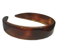Parcelona French Extra Wide Tortoise Shell Brown Celluloid Inner Nibs Flexible Hair Headband Fashion Headband for Women Strong Hold Grip No Slip Durable Styling Girls Hair Accessories, Made in France