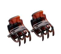 Parcelona French Glossy Square Very Small 3/4" Shell Celluloid Set of 2 No Slip Grip Jaw Hair Claw Durable Styling Women Hair Accessories Strong Hold Girls Hair Claw Clips, Made in France