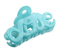 Parcelona French Love Small 2" Celluloid Acetate Claw Clips Covered Spring Durable Fashion Hair Styling Clips Women Hair Accessories Girls Hair Clips (Turquoise Blue)