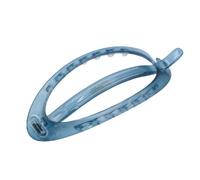 Parcelona French Plain Oval Large No Metal Hair Clip Barrettes (Slate Blue)