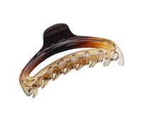 Parcelona French Slim Double Shaded Crystal Clear Tortoise Brown Shell Celluloid Small 2 3/4" Hairgrips Claw Clip Clamp Clutcher for Fine Hair for Women and Girls