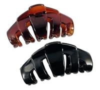 Parcelona French Tubular Small Covered Spring Tortoise Shell Jaw Hair Claw Clip Clamp Clutcher for Fine Hair