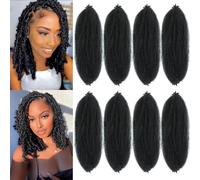 Parceria 8 Packs Afro Twist Hair Pre-Separated Spring Twist Hair 12 Inch Marley Twist Braiding Hair Soft Locs Crochet Hair Synthetic Hair Kinky Twist Hair for Women (12 Inch (Pack of 8), 1B#)
