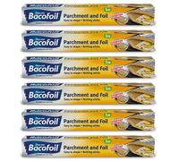 Parchment & Foil Baking Paper 30cm x 5m - Pack of 6 | 2-in-1 Non-Stick Parchment & Foil | Ideal for Baking, Roasting, Freezing & Food Storage