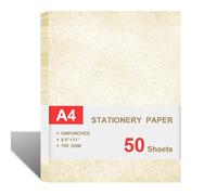 Parchment Paper for Certificates - Stationary Paper for Resumes, Diplomas, Letter Size Certificate Paper, 50 Sheets Double-Sided Diploma Paper, 100gsm, 8.5" x 11" Parchment Paper for Printing