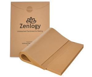 Parchment Paper Sheets, Brown Unbleached Eco-Friendly - 30x40 cm for Half Sheet Pans - 100 pcs - Comes in a Perforated Box for Easy Storage
