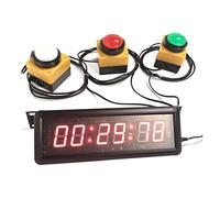 PARCJ 11 Inch Remote Control Led Display Electronic Clock Stopwatch Interval Timer Precision Wall Clock For School Gym Training Timer (Color : 3pcs 6cm buttons)