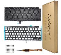 Pardarsey Replacement Backlight Backlit UK Version Keyboard Compatible with MacBook Air Retina 13" M1 A2337 Late 2020 Year UK Version+Keyboard Screws+Screwdriver