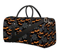 Pardick Halloween Bat Spider Web Sports Tote Gym Bag, Duffel Bag, 17.4 x 8.3 x 9.5 in, Polyester, Waterproof, Adjustable Strap, Web Handle, W-Halloween Bat Spider Web, 17.4 x 8.3 x 9.5 in