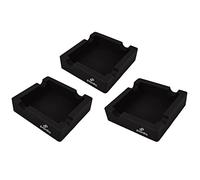 Pardo Ashtray, Silicone - Pack of 3 - Black, Large Ring Gauge, Unbreakable, Indoor & Outdoor Use