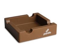 Pardo Silicone Cigar Ashtray - Square Unbreakable Cigar Ashtrays for Indoor and Outdoor Use - 6 x 6 x 1.5 Inches Outdoor Ashtray with 4 Holder Design - Large Ring Gauge Compatible - Brown