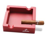 Pardo Silicone Cigar Ashtrays with Wide Holder for Large Pipe or Cigars - Big, Portable, and Decorative Outdoors Cigarette Ash Tray for Men - Deep Cigarettes Caddy for Outdoor Patio - Red