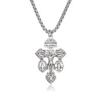 Pardon Crucifix Necklace with St Benedict and Milagrosa Medal,Cruz Del Perdon Catolica,Crucifijo Del Perdon,Rosarios Catolicos Regalos Cristianos Para Hombre y Mujer Mamá Papa Abuela Suegra Tía Gift