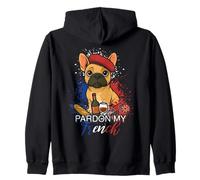 Pardon French Bulldog Dog Owner Puppy Dog Lover Dog Parent Zip Hoodie