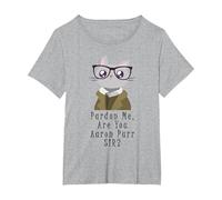 Pardon Me are You Aaron Purr Sir? Hamilton Cat T-Shirt, Women's Plus, Heather Grey, 1X
