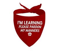 Pardon My Manners Dog Bandana Adjustable Cat Dog Kerchief Stylish Pet Triangle Scarves For Small Medium Large Pets