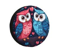Pareja De Búhos Funda Protectora Para Neumáticos Impermeable Funda Para Neumáticos De Repuesto Weatherproof Neumático Repuesto Cubierta Para Vehículo Camión Accesorios