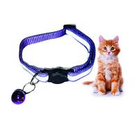 PARENCE - Cat and Dog Collar with Reflective Strip, Bell, Quick Release System, Reflective Strip for Pet Safety, Adjustable Size (Purple)