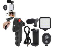 PARENCE. - Complete Smartphone Vlogging Kit - Adjustable Tripod, Directional Microphone, LED Light, Bluetooth Remote Control, Universal Support - Video Recording, YouTube, TikTok, Streaming
