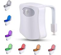 PARENCE. - LED Toilet Light/Motion Sensor Light for Toilet and Bathroom/Night Light with 8 Different Colours, Plastic, White