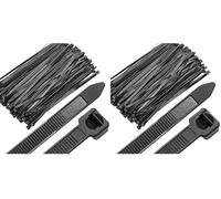 PARENCE. - Set of 100 Plastic Cable Ties - 100 Pieces, Serflex, Cable Ties, Rislan - Cable tie - 200 x 3.6 mm, Black (Pack of 2)