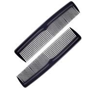 PARENCE. - Set of 2 Anti-Static Hair Combs - Fine and Wide Tooth Combs, Portable Multi-Purpose - 13x3cm, Black