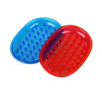 PARENCE - Set of 2 Silicone Soap Dishes and Sponges - Non-Slip Draining Backing - Bathroom or Kitchen - Random Colors - 2 Pieces