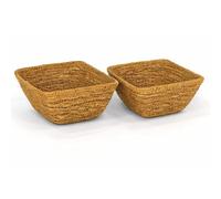 PARENCE. Set of 2 square baskets in seagrass 12x12x12x12x7 cm - Small and elegant baskets - Decoration and for snack - Natural - 2 pieces