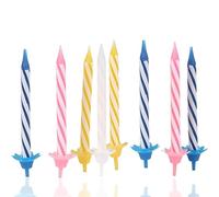 PARENCE - Set of 24 Birthday Candles with 12 Hooks - Add a Colorful Touch to Your Cakes