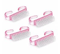 PARENCE. Set of 4 Pink Manicure Brushes - Nail and Dust Brushes - Precise Cleaning - Compact Size - 4 Pieces